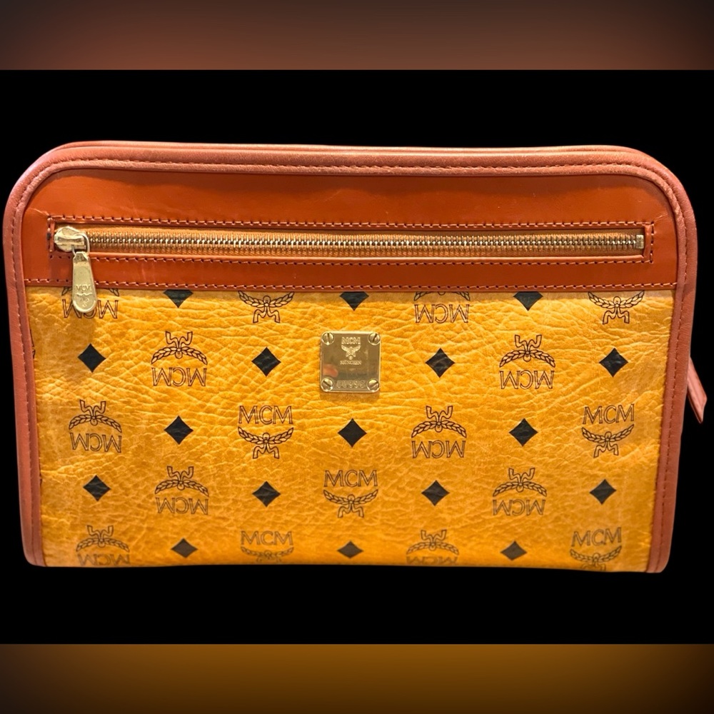 MCM‎ Monogram Visetos Leather Travel Pouch Bag